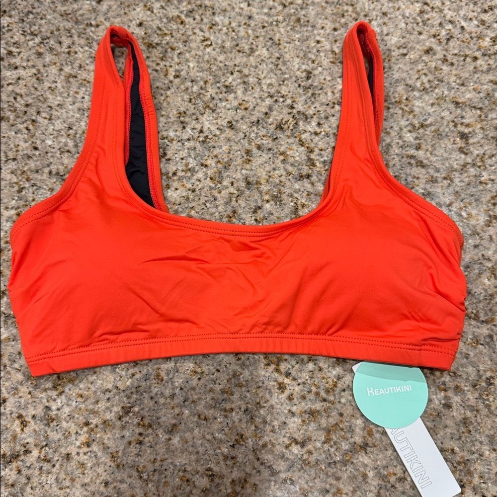Beautikini Period Swimwear Two Piece Bikini Swimsuit Tangerine Orange S NWT - Picture 5 of 11